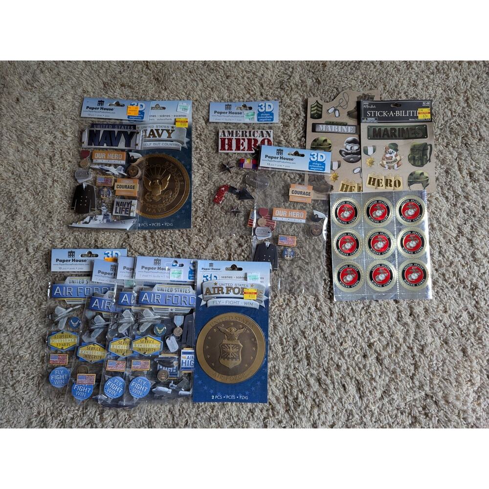US Military Scrapbooking Stickers Marines Navy Air Force More